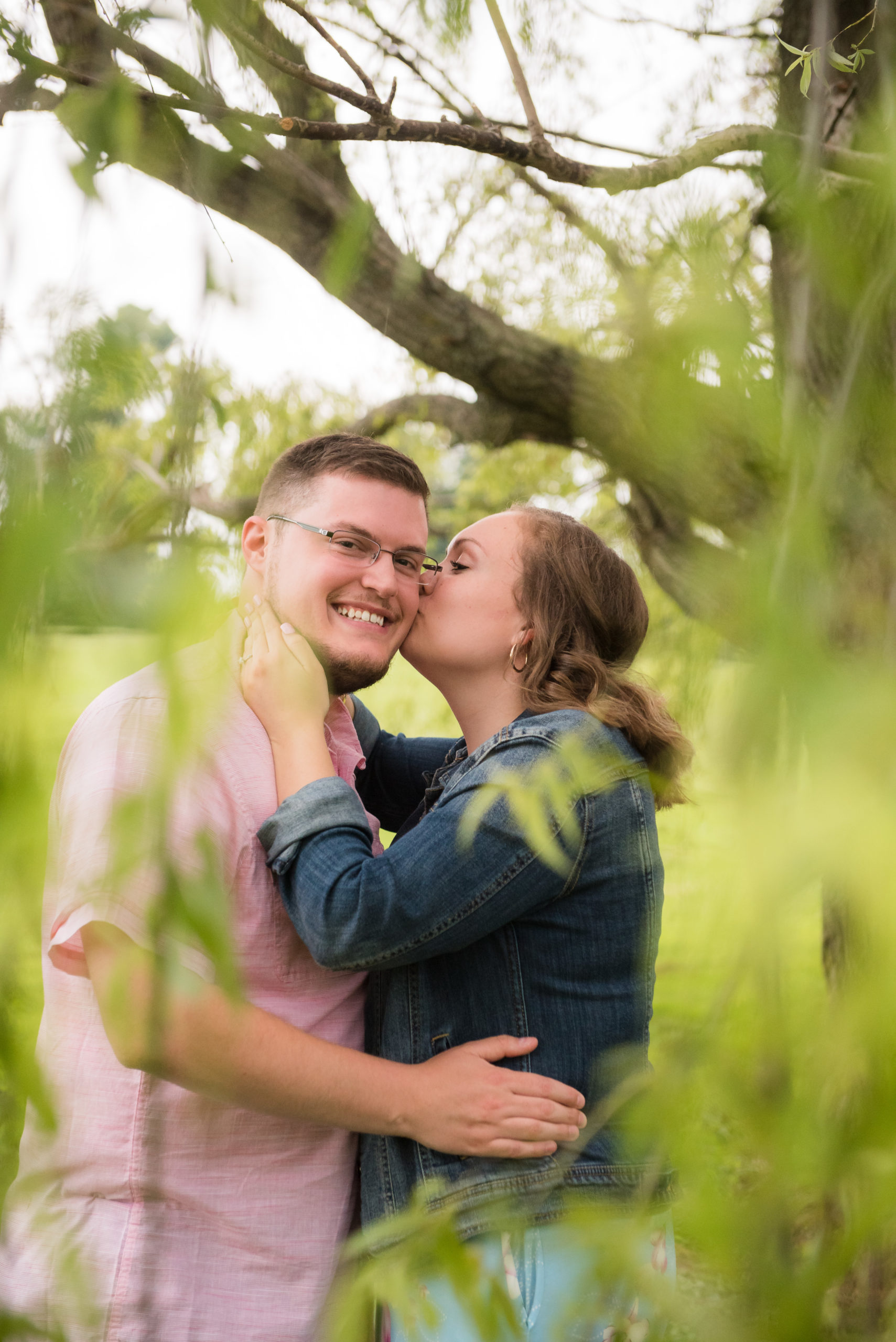 Willow Tree Engagement Photo
