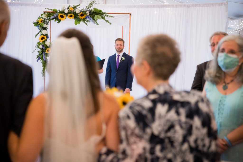 Sunflower Themed Wedding | Elkridge Furnace Inn | groom