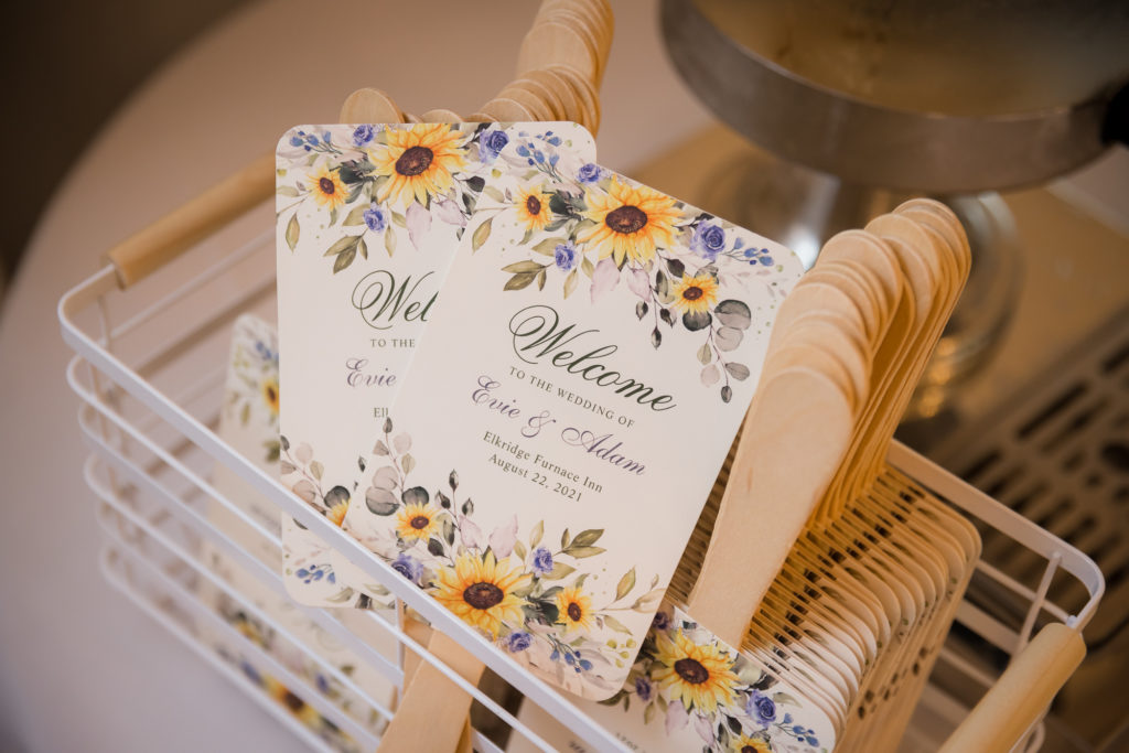 Sunflower Themed Wedding | Elkridge Furnace Inn | program