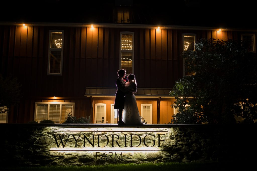 Night Portraits at Wyndridge Farm Wedding