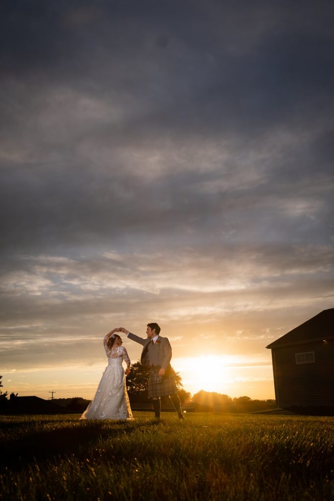 evening photos at Wyndridge Farm Wedding
