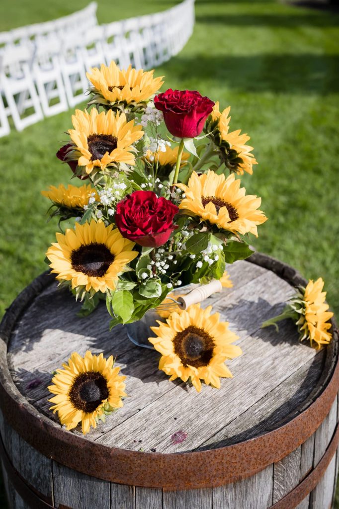 sunflowers at Wyndridge Farm Wedding